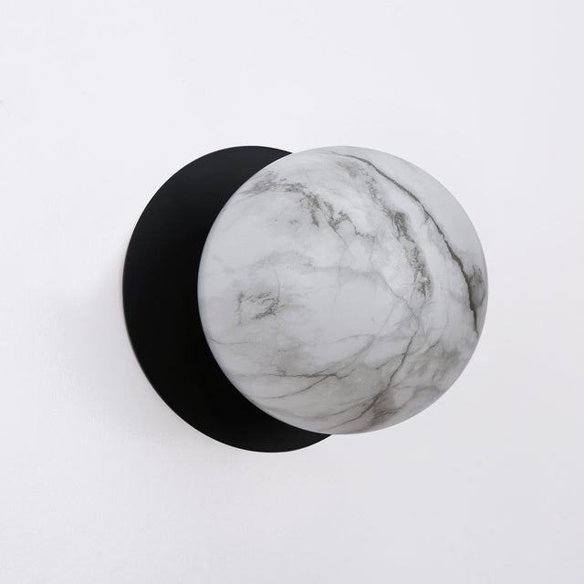 Odessa Large LED Wall Light 8.5W 3000K Marble Opal & Matt Black - LM002WL022