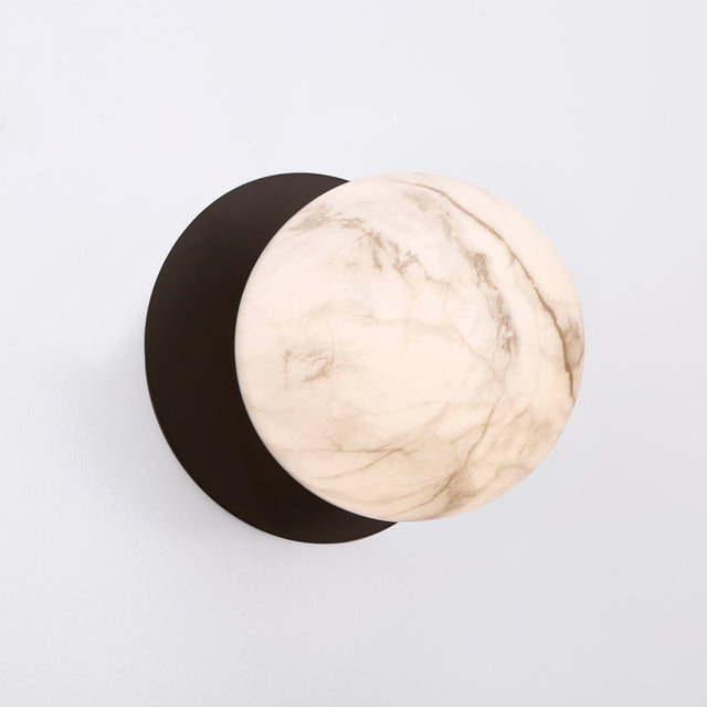 Odessa Large LED Wall Light 8.5W 3000K Marble Opal & Matt Black - LM002WL022