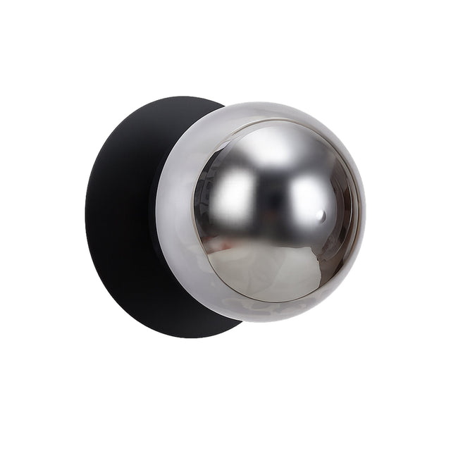Odessa Large Molten Ripple LED Wall Light 8.5W 3000K Smoky & Matt Black - LM002WL023