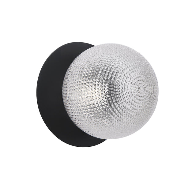 Odessa Large Diamond Cut LED Wall Light 8.5W 3000K Clear & Matt Black - LM002WL024