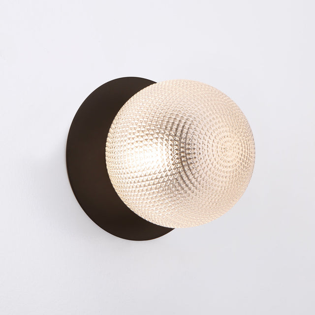 Odessa Large Diamond Cut LED Wall Light 8.5W 3000K Clear & Matt Black - LM002WL024