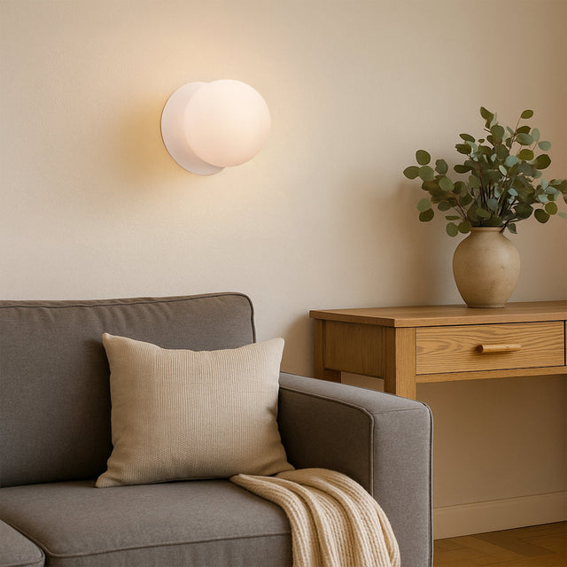 Odessa Large LED Wall Light 8.5W 3000K Frosted Opal & Matt White - LM002WL025