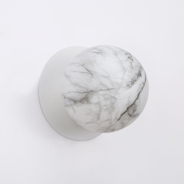 Odessa Large LED Wall Light 8.5W 3000K Marble Opal & Matt White - LM002WL026