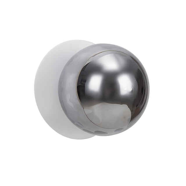 Odessa Large Molten Ripple LED Wall Light 8.5W 3000K Smoky & Matt White - LM002WL027