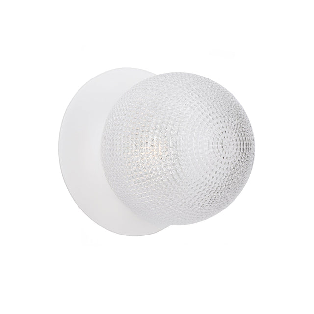 Odessa Large Diamond Cut LED Wall Light 8.5W 3000K Clear & Matt White - LM002WL028