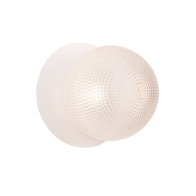 Odessa Large Diamond Cut LED Wall Light 8.5W 3000K Clear & Matt White - LM002WL028