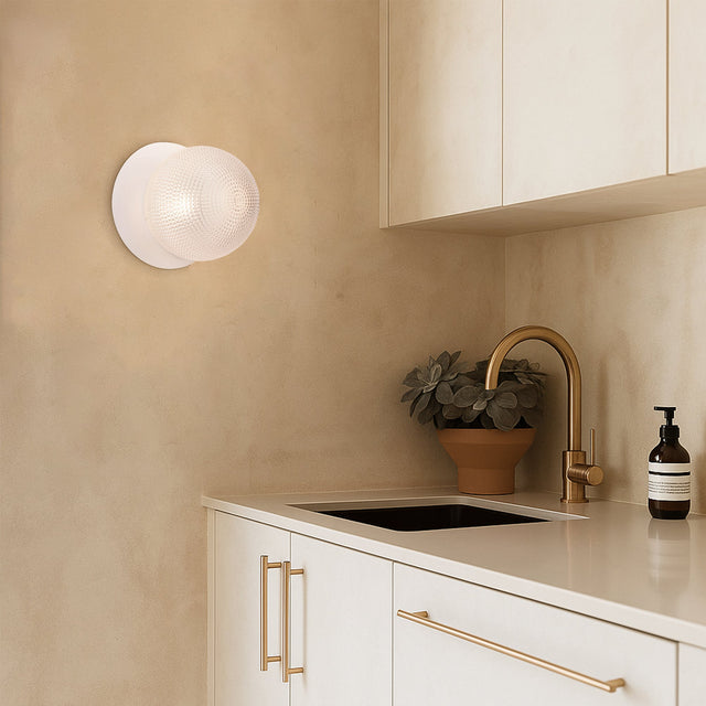 Odessa Large Diamond Cut LED Wall Light 8.5W 3000K Clear & Matt White - LM002WL028