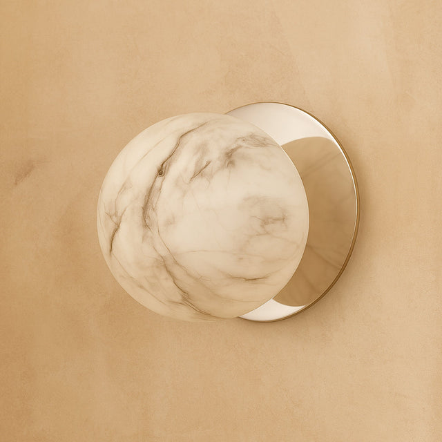 Odessa Large LED Wall Light 8.5W 3000K Marble Opal & Chrome - LM002WL030