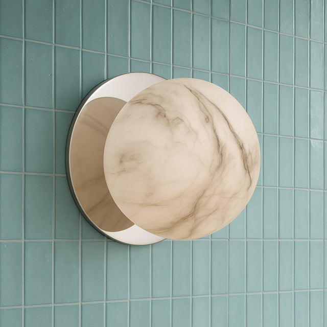 Odessa Large LED Wall Light 8.5W 3000K Marble Opal & Chrome - LM002WL030
