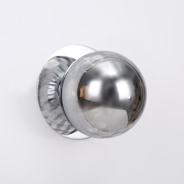 Odessa Large Molten Ripple LED Wall Light 8.5W 3000K Smoky & Chrome - LM002WL031