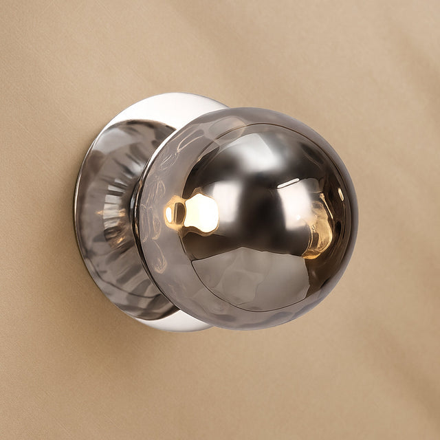 Odessa Large Molten Ripple LED Wall Light 8.5W 3000K Smoky & Chrome - LM002WL031