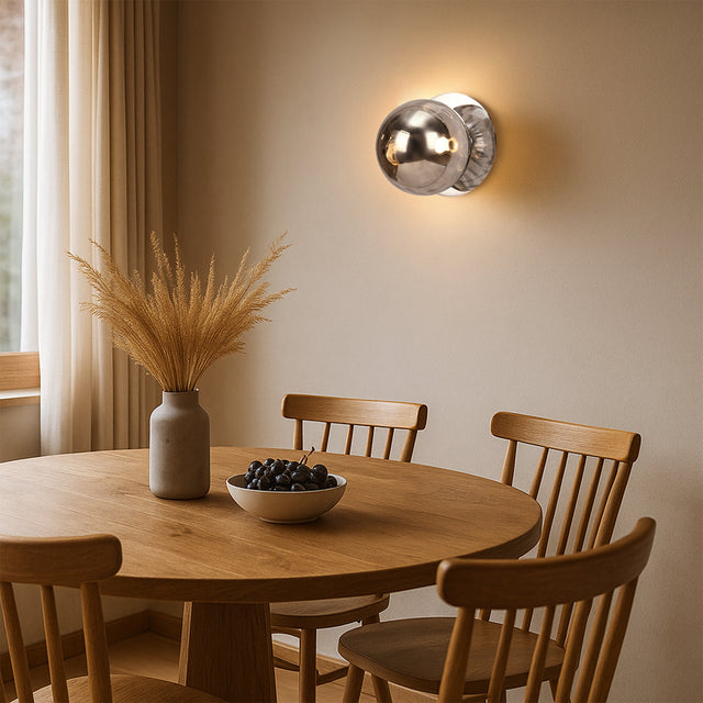 Odessa Large Molten Ripple LED Wall Light 8.5W 3000K Smoky & Chrome - LM002WL031