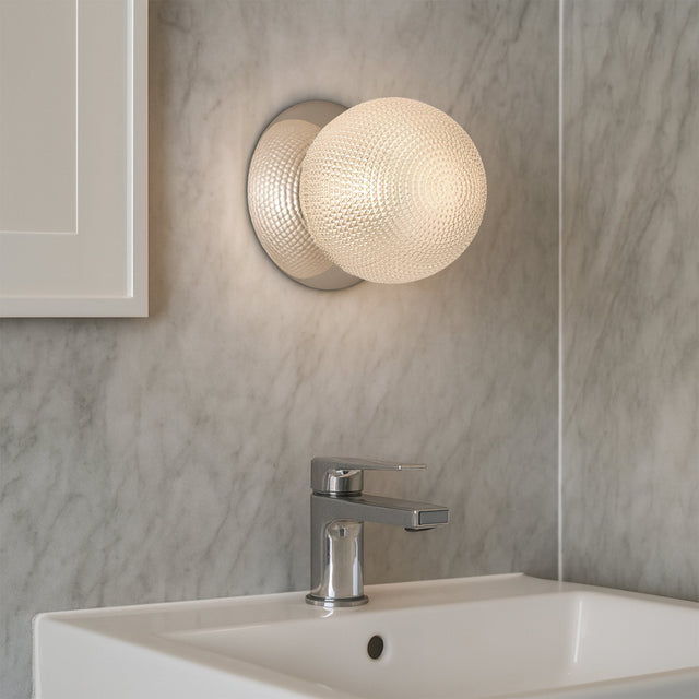 Odessa Large Diamond Cut LED Wall Light 8.5W 3000K Clear & Chrome - LM002WL032