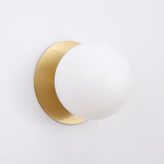 Odessa Large LED Wall Light 8.5W 3000K Frosted Opal & Brass - LM002WL033