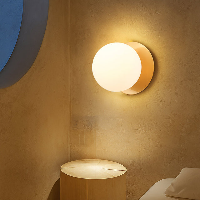 Odessa Large LED Wall Light 8.5W 3000K Frosted Opal & Brass - LM002WL033