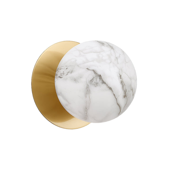 Odessa Large LED Wall Light 8.5W 3000K Marble Opal & Brass - LM002WL034
