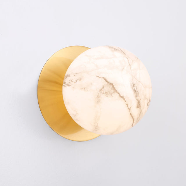 Odessa Large LED Wall Light 8.5W 3000K Marble Opal & Brass - LM002WL034