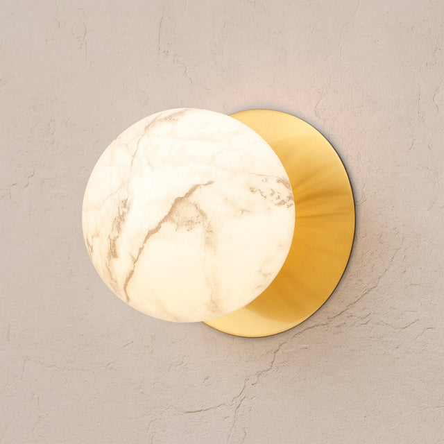 Odessa Large LED Wall Light 8.5W 3000K Marble Opal & Brass - LM002WL034
