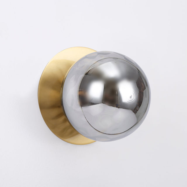 Odessa Large Molten Ripple LED Wall Light 8.5W 3000K Smoky & Brass - LM002WL035