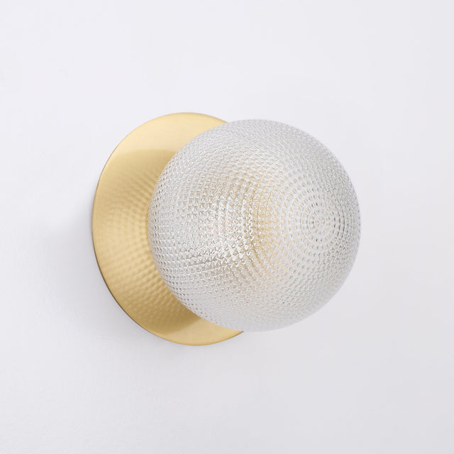 Odessa Large Diamond Cut LED Wall Light 8.5W 3000K Clear & Brass - LM002WL036