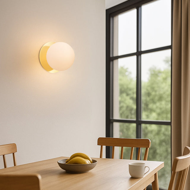 Odessa Large LED Wall Light 8.5W 3000K Frosted Opal & Gold - LM002WL037