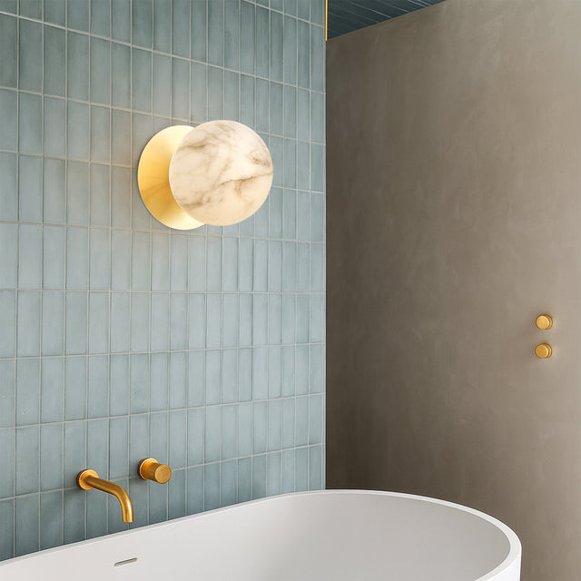 Odessa Large LED Wall Light 8.5W 3000K Marble Opal & Gold - LM002WL038