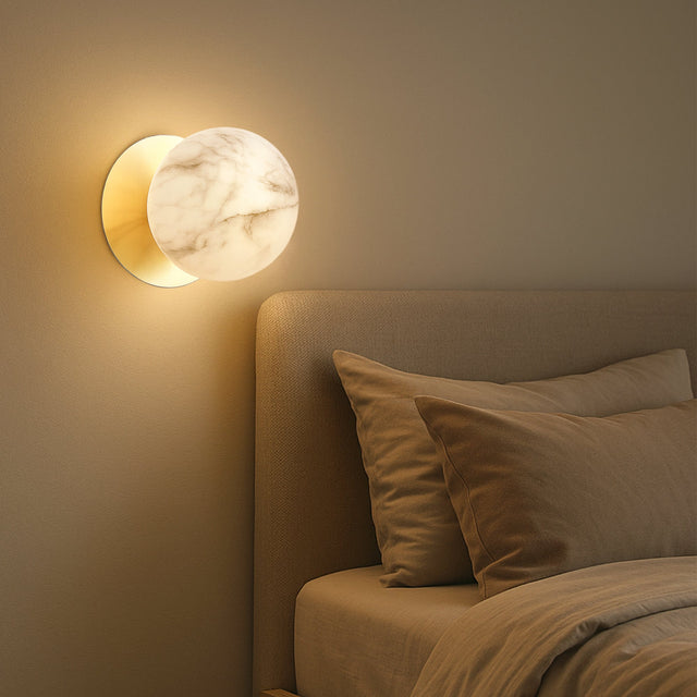 Odessa Large LED Wall Light 8.5W 3000K Marble Opal & Gold - LM002WL038