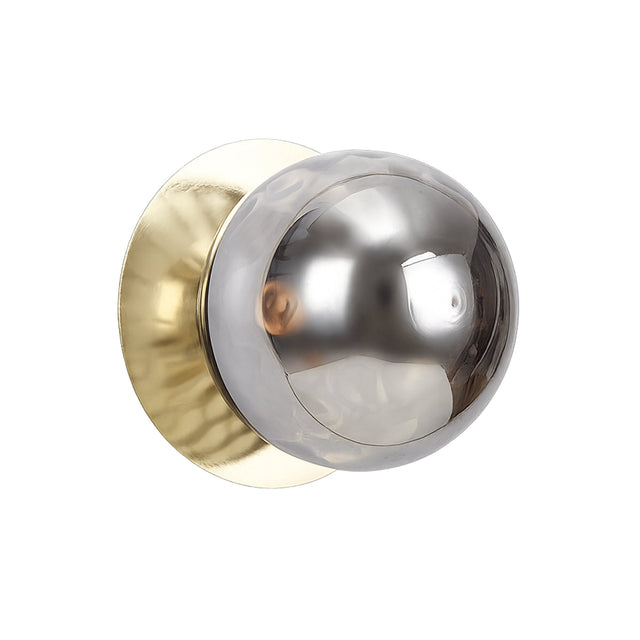 Odessa Large Molten Ripple LED Wall Light 8.5W 3000K Smoky & Gold - LM002WL039