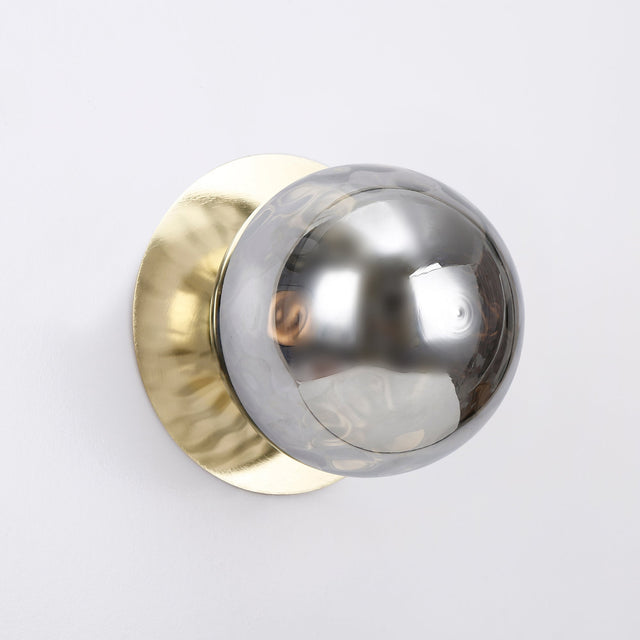 Odessa Large Molten Ripple LED Wall Light 8.5W 3000K Smoky & Gold - LM002WL039