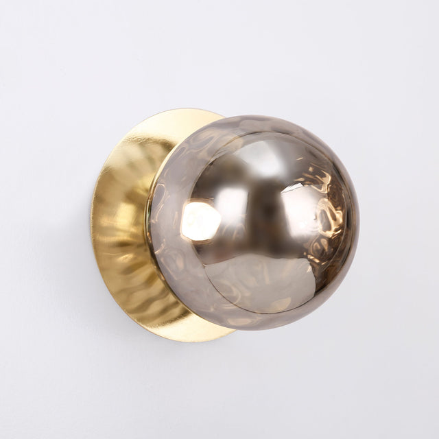 Odessa Large Molten Ripple LED Wall Light 8.5W 3000K Smoky & Gold - LM002WL039