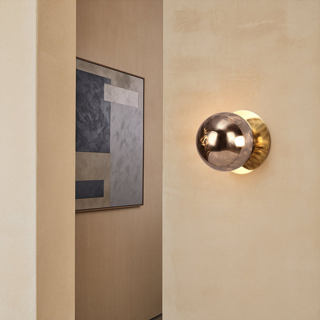 Odessa Large Molten Ripple LED Wall Light 8.5W 3000K Smoky & Gold - LM002WL039