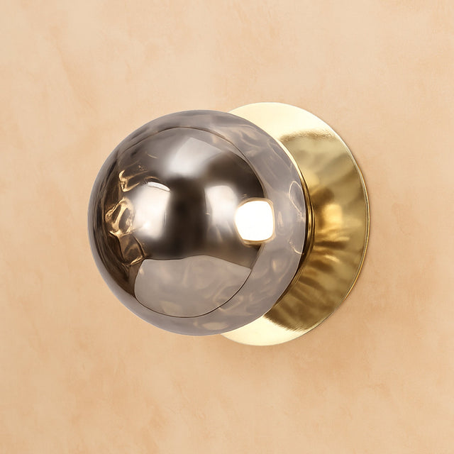 Odessa Large Molten Ripple LED Wall Light 8.5W 3000K Smoky & Gold - LM002WL039