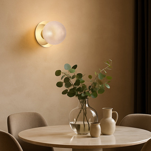 Odessa Large Diamond Cut LED Wall Light 8.5W 3000K Clear & Gold - LM002WL040