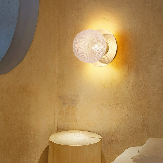Odessa Large Diamond Cut LED Wall Light 8.5W 3000K Clear & Gold - LM002WL040