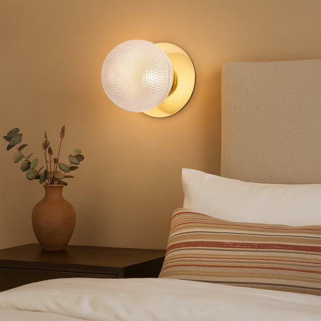 Odessa Large Diamond Cut LED Wall Light 8.5W 3000K Clear & Gold - LM002WL040