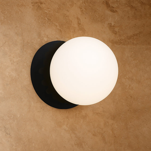 Odessa Small LED Wall Light 8.5W 4000K Frosted Opal & Matt Black - LM002WL041