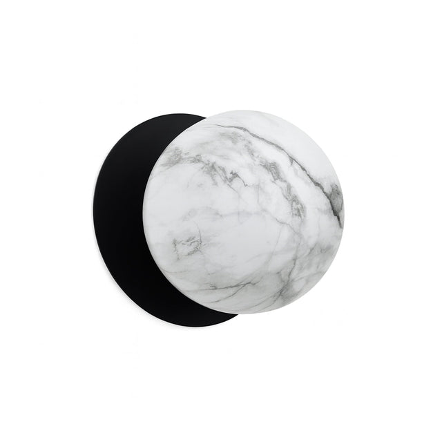 Odessa Small LED Wall Light 8.5W 4000K Marble Opal & Matt Black - LM002WL042