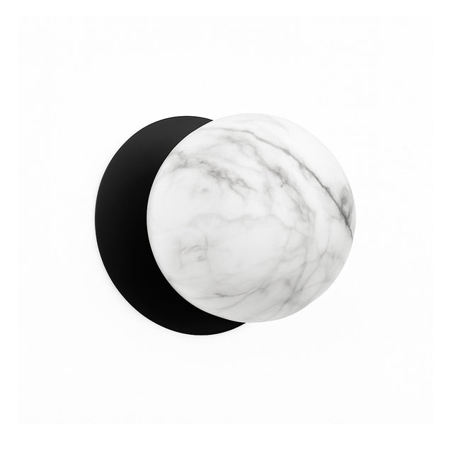 Odessa Small LED Wall Light 8.5W 4000K Marble Opal & Matt Black - LM002WL042