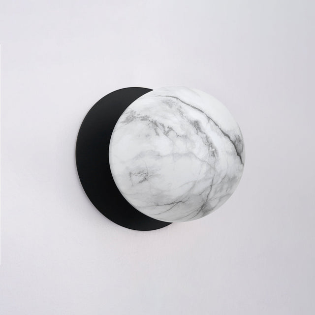Odessa Small LED Wall Light 8.5W 4000K Marble Opal & Matt Black - LM002WL042