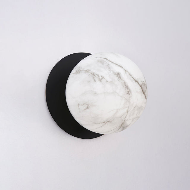 Odessa Small LED Wall Light 8.5W 4000K Marble Opal & Matt Black - LM002WL042
