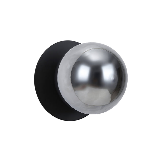 Odessa Small Molten Ripple LED Wall Light 8.5W 4000K Smoky & Matt Black - LM002WL043