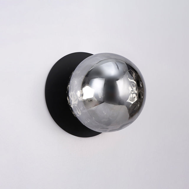 Odessa Small Molten Ripple LED Wall Light 8.5W 4000K Smoky & Matt Black - LM002WL043
