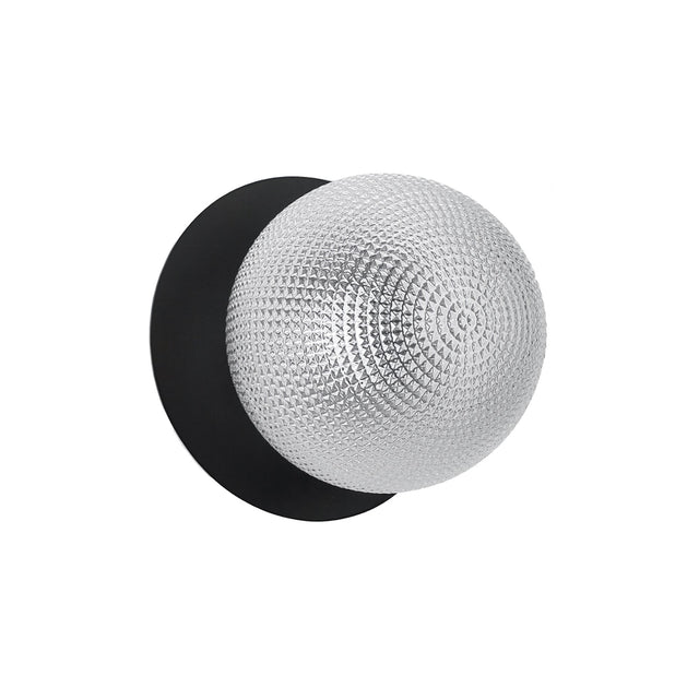Odessa Small Diamond Cut LED Wall Light 8.5W 4000K Clear & Matt Black - LM002WL044