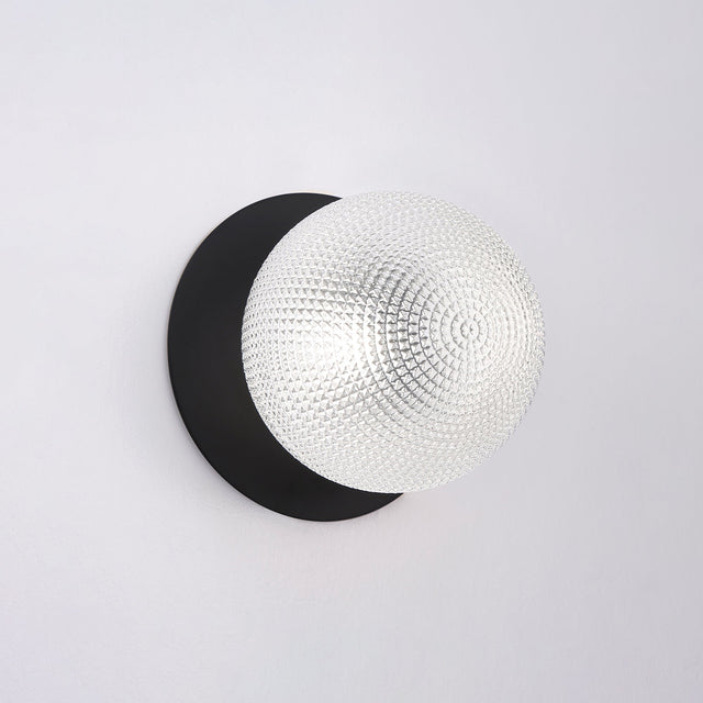 Odessa Small Diamond Cut LED Wall Light 8.5W 4000K Clear & Matt Black - LM002WL044