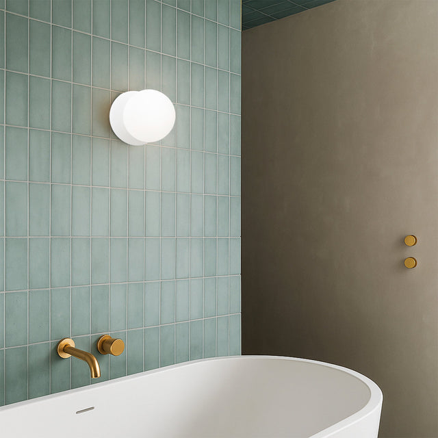 Odessa Small LED Wall Light 8.5W 4000K Frosted Opal & Matt White - LM002WL045