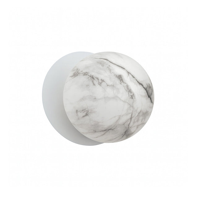 Odessa Small LED Wall Light 8.5W 4000K Marble Opal & Matt White - LM002WL046