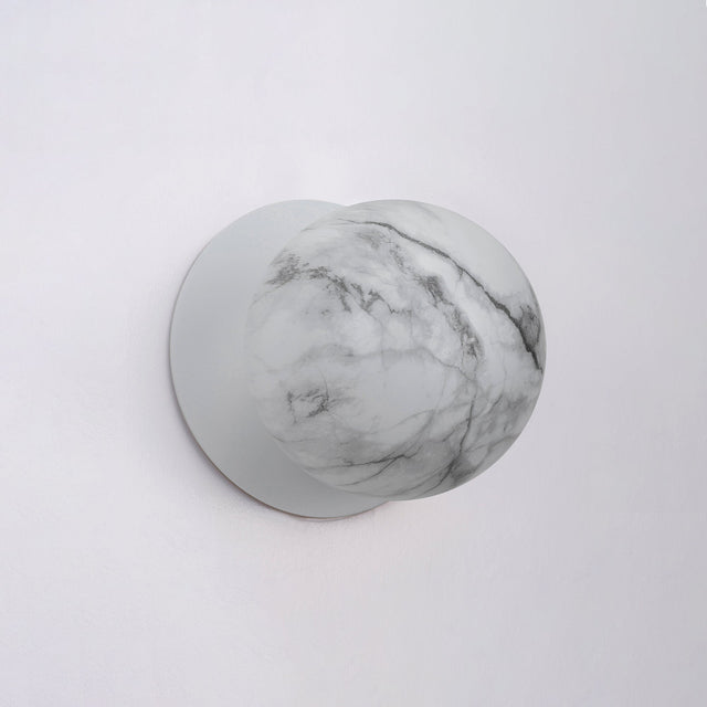 Odessa Small LED Wall Light 8.5W 4000K Marble Opal & Matt White - LM002WL046