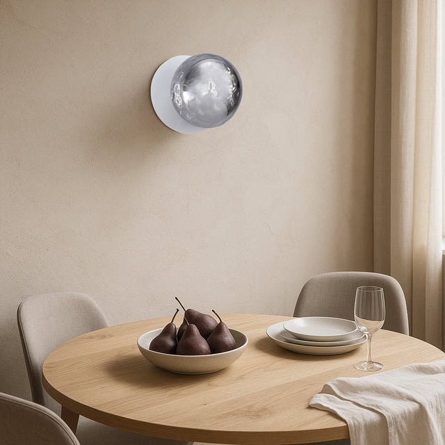Odessa Small Molten Ripple LED Wall Light 8.5W 4000K Smoky & Matt White - LM002WL047