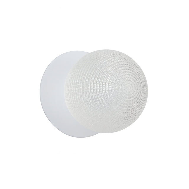 Odessa Small Diamond Cut LED Wall Light 8.5W 4000K Clear & Matt White - LM002WL048