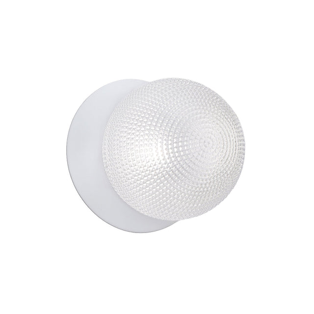 Odessa Small Diamond Cut LED Wall Light 8.5W 4000K Clear & Matt White - LM002WL048